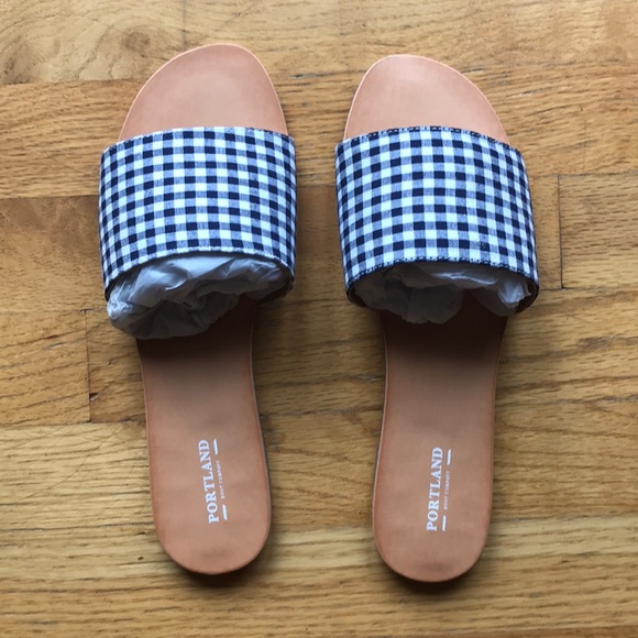 Gingham print slip on sandals - Picture 7 of 7